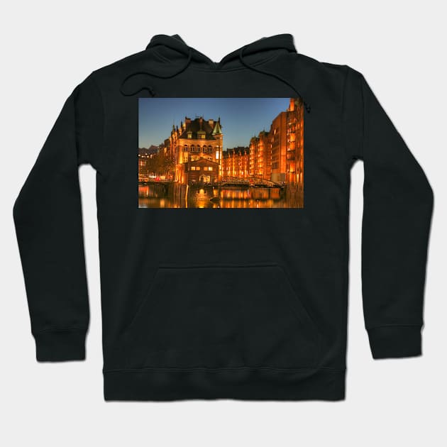 Wasserschlösschen, dusk, Speicherstadt, Hafencity, Hamburg, Germany, Europe Hoodie by Kruegerfoto